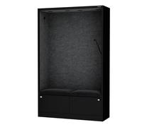 Jan Nowak Armoire Acoustique avec Deux assises Espace de Concentration pour Bureau école Open Space 185 x 115 x 40 cm Meuble Acoustique Panneaux Pet USB C Deux tiroirs