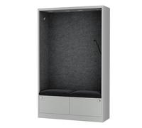 Jan Nowak Armoire Acoustique avec Deux assises Espace de Concentration pour Bureau école Open Space 185 x 115 x 40 cm Meuble Acoustique Panneaux Pet USB C Deux tiroirs