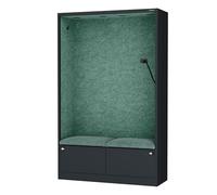 Jan Nowak Armoire Acoustique avec Deux assises Espace de Concentration pour Bureau école Open Space 185 x 115 x 40 cm Meuble Acoustique Panneaux Pet USB C Deux tiroirs