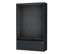 Jan Nowak Armoire Acoustique avec Deux assises Espace de Concentration pour Bureau école Open Space 185 x 115 x 40 cm Meuble Acoustique Panneaux Pet USB C Deux tiroirs