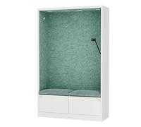 Jan Nowak Armoire Acoustique avec Deux assises Espace de Concentration pour Bureau école Open Space 185 x 115 x 40 cm Meuble Acoustique Panneaux Pet USB C Deux tiroirs