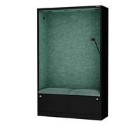 Jan Nowak Armoire Acoustique avec Deux assises Espace de Concentration pour Bureau école Open Space 185 x 115 x 40 cm Meuble Acoustique Panneaux Pet USB C Deux tiroirs