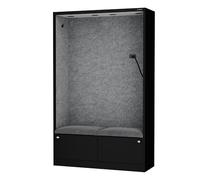 Jan Nowak Armoire Acoustique avec Deux assises Espace de Concentration pour Bureau école Open Space 185 x 115 x 40 cm Meuble Acoustique Panneaux Pet USB C Deux tiroirs