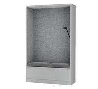 Jan Nowak Armoire Acoustique avec Deux assises Espace de Concentration pour Bureau école Open Space 185 x 115 x 40 cm Meuble Acoustique Panneaux Pet USB C Deux tiroirs
