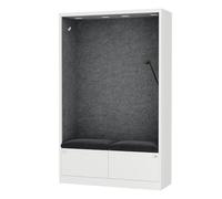 Jan Nowak Armoire Acoustique avec Deux assises Espace de Concentration pour Bureau école Open Space 185 x 115 x 40 cm Meuble Acoustique Panneaux Pet USB C Deux tiroirs