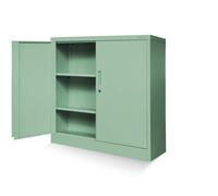 Jan Nowak Armoire de Bureau C001B Metallique revêtement en Poudre Portes battantes verrouillable 92,5 x 90 x 40 cm (Vert pastel)