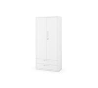 JAN NOWAK Armoire de bureau haute en métal avec double tiroir MEGAN Blanche 195x90x40 cm