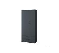 JAN NOWAK Armoire de bureau haute en métal avec tiroir MEGAN Anthracite 195x90x40 cm