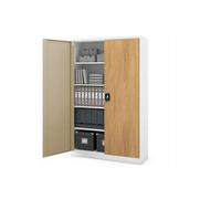 JAN NOWAK Armoire de bureau large Loft pour dossiers JAN II Blanche / Chêne doré