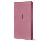 Jan Nowak Armoire de Bureau métallique 4 étagères tôle d'acier revêtement en Poudre 185 cm x 90 cm x 40 cm (Rose)
