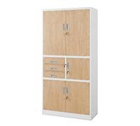 Jan Nowak Armoire de Bureau métallique avec Coffre Fort à Code tiroirs verrouillable Armoire à dossiers Meuble de Rangement Documents classeurs Acier pour Bureau 185 x 90 x 40 cm