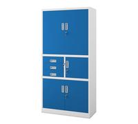 Jan Nowak Armoire de Bureau métallique avec Coffre Fort à Code tiroirs verrouillable Armoire à dossiers Meuble de Rangement Documents classeurs Acier pour Bureau 185 x 90 x 40 cm