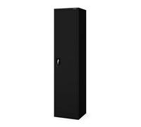 Jan Nowak Armoire de Bureau Métallique C001A 4 Etagères Tôle d'acier Portes Battantes Verrouillable 185 cm x 45 cm x 40 cm Noir