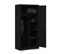 Jan Nowak Armoire de Bureau Métallique Verrouillable 185 x 90 x 45 cm Noir | Armoire à dossiers et outils en acier thermolaqué, grande capacité, fermeture t finition noire.