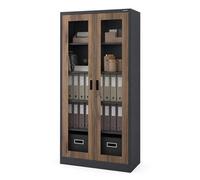 Jan Nowak Armoire de Bureau Métallique Vitrée Verrouillable 185x90x40 cm