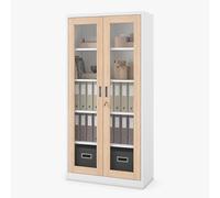 Jan Nowak Armoire de Bureau Métallique Vitrée Verrouillable 185x90x40 cm