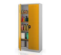 Jan Nowak Armoire écologique Armoire pour produits dangereux Armoire pour produits chimiques Armoire pour produits à pulvériser MARIA 185 x 90x 40 cm gris-jaune
