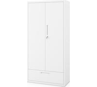 JAN NOWAK Armoire métallique à usage médical 185 x 90 x 40 cm avec tiroir 30 cm MEGAN Blanc