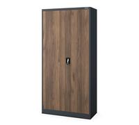 Jan Nowak Armoire métallique Bureau vestiaire verrouillable, Armoire penderie Documents classeurs, Rangement Professionnel avec étagères réglables et Tringle 185 x 90 x 45 cm