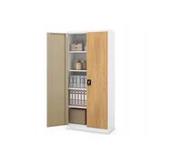 JAN NOWAK Armoire métallique de bureau Eco Design JAN H 195 Blanc / Chêne doré