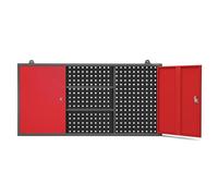 Jan Nowak Armoire Murale à Outils Métal 2 Étagères 120 x 60 x 20 cm Rouge | Armoire d’atelier suspendue, 2 étagères réglables, 2 compartiments, rangement mural en métal anthracite-rouge.