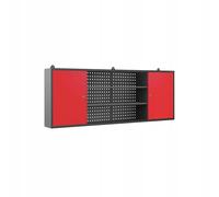 Jan Nowak Armoire Murale à Outils Métal 2 Étagères 160 x 60 x 20 cm Rouge | Armoire d’atelier suspendue, 2 étagères réglables, 2 compartiments, rangement mural en métal anthracite-rouge.