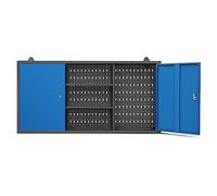 Armoire murale Armoire à outils Armoire à outils Armoire métallique avec paroi perforée Métal, 120 cm x 60 cm x 20 cm, Couleur : Bleu anthracite