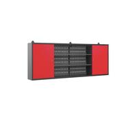 Jan Nowak Armoire Suspendue à Outils - Armoire d'atelier Metallique - en métal 160 cm x 60 cm x 20 cm Anthracite-Rouge