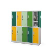 Jan Nowak Armoire Vestiaire 5B2AS Casier Metallique 10 Compartiments revêtement en Poudre 150 cm x 136 cm x 45 cm (Multicolore)