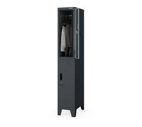 Jan Nowak Armoire Vestiaire Métallique 2 Casiers Verrouillables 172x30x45cm | Vestiaire professionnel en acier, 2 casiers verrouillables avec tringle et ventilation, pour vêtements et effets personnels