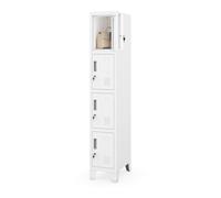 Jan Nowak Armoire vestiaire métallique 4 casiers verrouillables Ventilation Structure Acier 0.6 mm Fixation Murale Rangement Effets personnels vestiaire Professionnel