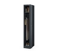 Jan Nowak Armoire vestiaire métallique Professionnel avec penderie Double étagère Crochets Serrure Ventilation fixable au Mur 180 x 30 x 50 cm Gris