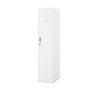 Jan Nowak Armoire vestiaire métallique Professionnelle avec penderie étagère Crochets Serrure Ventilation fixable au Mur casier Industriel 180 x 40 x 50 cm Gris