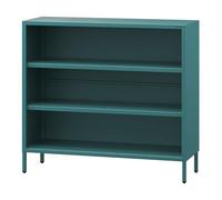 Jan Nowak Bibliotheque Basse en Métal - LUCA | 2 Étagères Réglables | Meuble Rangement Enfant, Chambre, Salon, Style Industrie, Petite Bliothèque | 100 x 90 x 35 cm | Marine