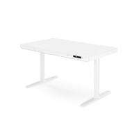 Jan Nowak Bureau Assis Debout Électrique Réglable en Hauteur 120 cm, 120 kg | Double moteur, tiroir, chargeur sans fil Qi 10 W, 2 mémoires, bac à câbles, mode HSM, anticollision, écran, acier, 3 segments