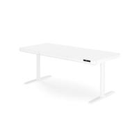 Jan Nowak Bureau Assis Debout Électrique Réglable en Hauteur 160 cm, 120 kg | Double moteur, chargeur sans fil Qi 10 W, tiroir, bac à câbles, 2 mémoires, mode HSM, anticollision, 3 segments
