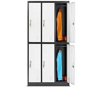 Jan Nowak Casier vestiaire 3B2A Armoire Metallique 6 Compartiments Revêtement en Poudre 185 cm x 90 cm x 45 cm (Anthracite/Blanc)
