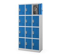 Jan Nowak Casier vestiaire 3B4A Armoire Metallique 12 Compartiments avec Fentes de Ventilation Revêtement en Poudre 185 cm x 90 cm x 40 cm (Gris-Bleu)