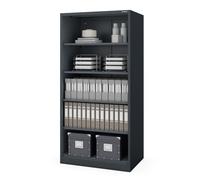 Jan Nowak Étagère de Bureau Métallique, 5 Niveaux, 90 x 185 x 60 cm | 4 tablettes réglables tous les 2,5 cm, charge 40 kg chacune, fond métallique fermé, acier 0,6 mm, montage à vis