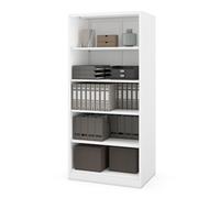 Jan Nowak Étagère de Bureau Métallique, 5 Niveaux, 90 x 195 x 60 cm | 4 tablettes réglables tous les 2,5 cm, charge 40 kg chacune, fond métallique fermé, acier 0,6 mm, montage à vis