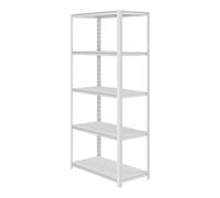Rayonnage pour charges lourdes Rayonnage de stockage Rayonnage de cave Rayonnage d'atelier avec 5 étagères métalliques Charge par niveau 85 kg, 183x90x45 cm Gris