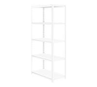 Jan Nowak Etagere Garage, Etagere Rangement 183 x 90 x 45 cm | 5 Planches - 85 kg par Niveau | Etagere Charge Lourde Metallique pour Atelier Garage Cuisine | Blanc
