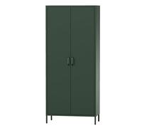 Jan Nowak Flavio Penderie à 2 Portes, en métal Scintillant, étagères, Tringle à vêtements, Fermeture magnétique, Armoire spacieuse pour Chambre à Coucher, 80 x 185 x 45 cm, Vert Bouteille