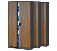 Jan Nowak Lot de 3 Armoires de Bureau Métalliques 4 Étagères 185x90x40 cm | Lot de 3 armoires en acier thermolaqué, 4 étagères réglables de 50 kg chacune, serrure 3 points, pour dossiers et classeurs.