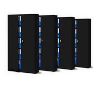 Jan Nowak Lot de 4 Armoires de Bureau Métalliques 4 Étagères 185x90x40 cm | Lot de 4 armoires en acier thermolaqué, 4 étagères réglables de 50 kg chacune, serrure 3 points, pour dossiers et classeurs.