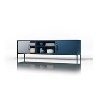 Meuble TV en Métal XL Rosaria, Bleu Foncé, Design Moderne 170x40x50 cm