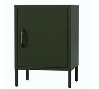 Jan Nowak Table de Chevet Industrielle en Métal - MIA | Table de Nuit 1 Porte en Métal | Meuble Chambre Ado, Chambre à Coucher | Chevet de Lit | 42,4 x 59,5 x 40 cm | Vert Bouteille