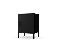 Jan Nowak Table de Chevet Industrielle en Métal - MIA | Table de Nuit 1 Porte en Métal | Meuble Chambre Ado, Chambre à Coucher | Chevet de Lit | 42,4 x 59,5 x 40 cm | Noir