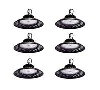 JANDEI - 6x Lampe LED UFO Eco High Bay 100 W (équivalent 750 W), 9000 Lm, Blanc Froid 6000K, Ultra-Lumineuse. Éclairage pour Entrepôts Industriels, Ateliers, Garages et Usines