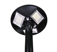 JANDEI - Lampadaire solaire à LED 1500 lumens, extérieur IP65, batterie et télécommande incluses, capteur de présence 6-8m, blanc froid, parc, jardin, cour, rue.